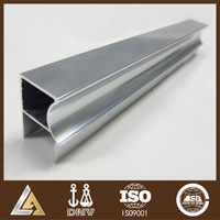polished silver aluminum profile